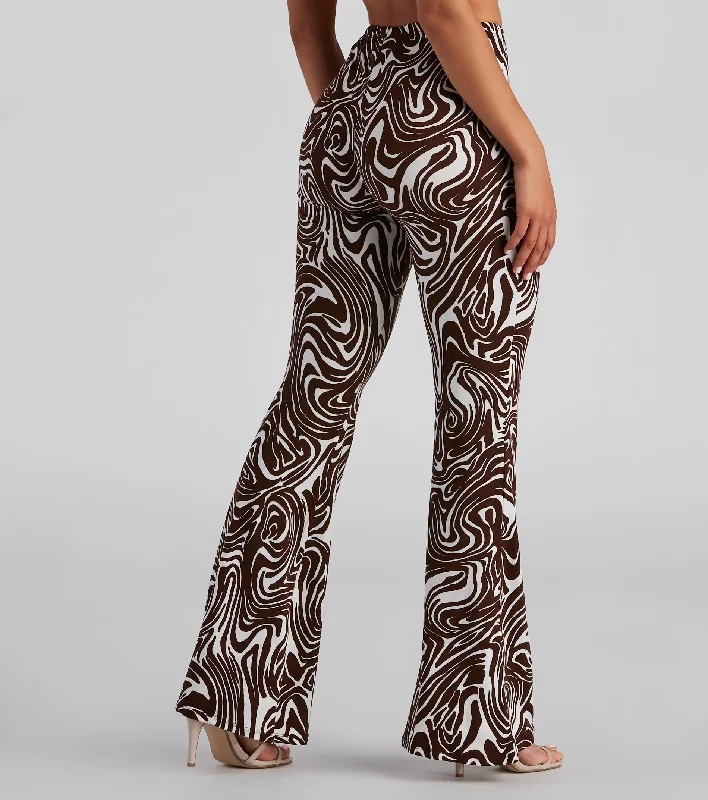 So Wild Zebra Flare Pants Comfortable Wide-Leg Pants