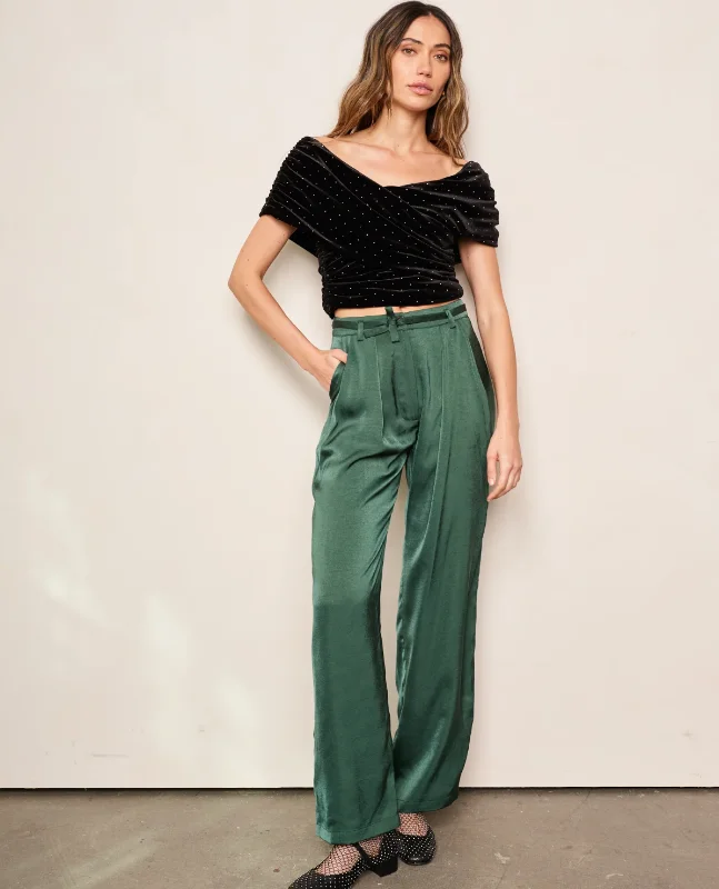 Mimosa Pant- Emerald Comfortable Fleece Pants