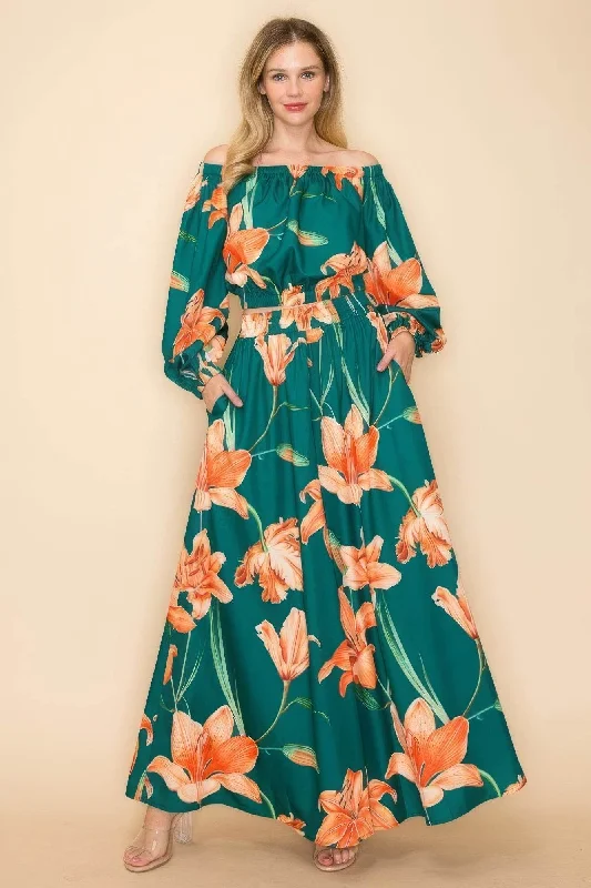 Off Shoulder Top And Wide Pants Set Modern Stretch Trousers