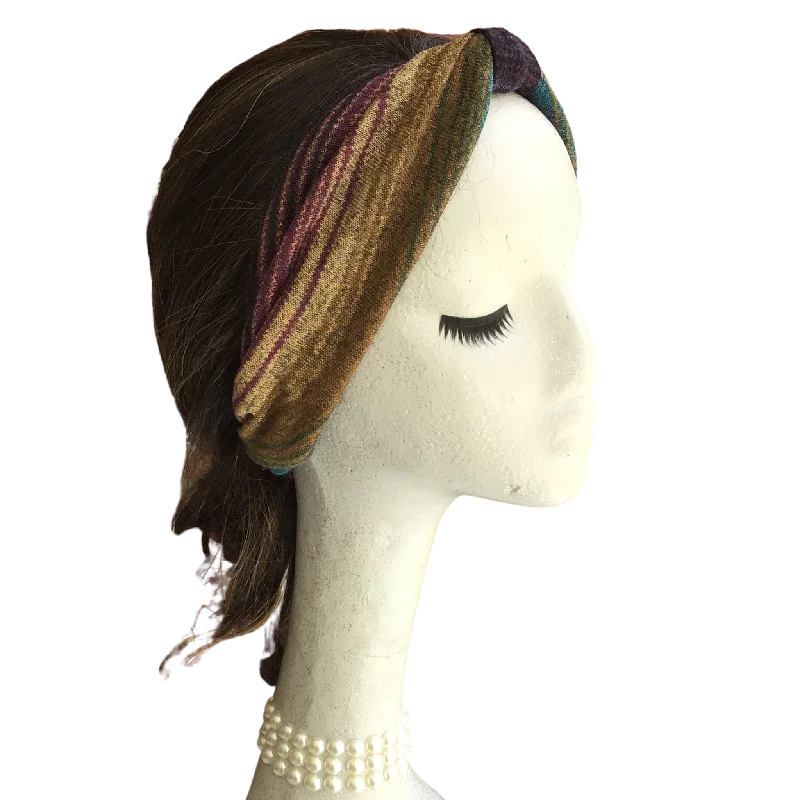 Sweater Stripe Headband Turtle Neck Boat Neck Asymmetrical Neck