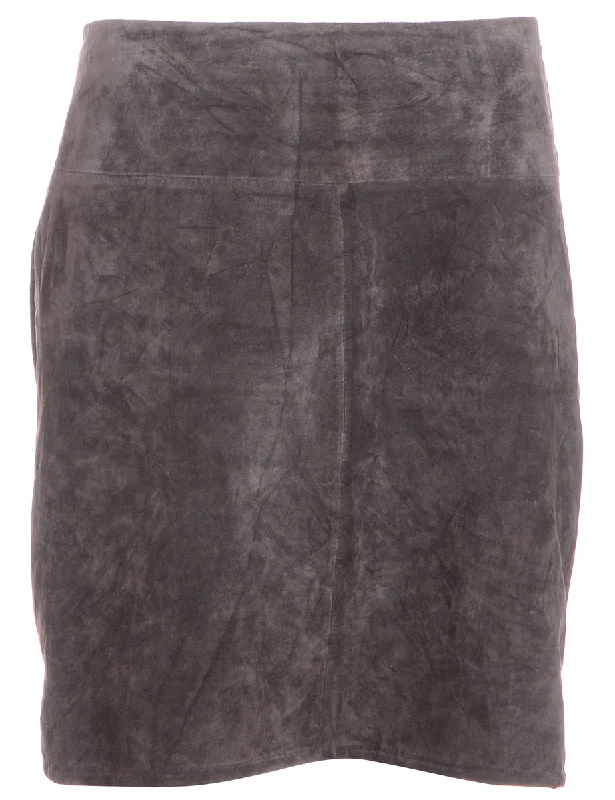 Label Robyn Mini Suede Skirt patchwork skirt art