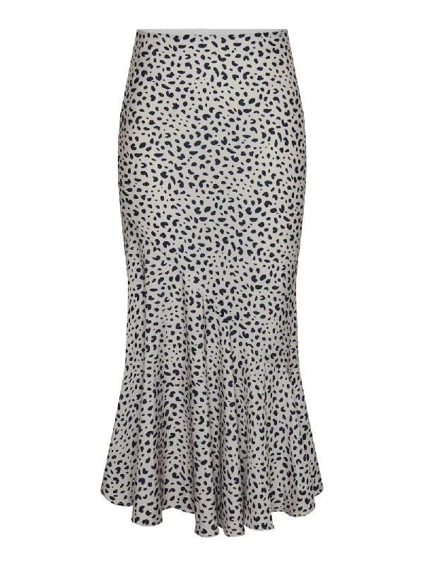Emily High Waist Maxi Skirt Pumice Stone/ Leopard Print linen skirt light