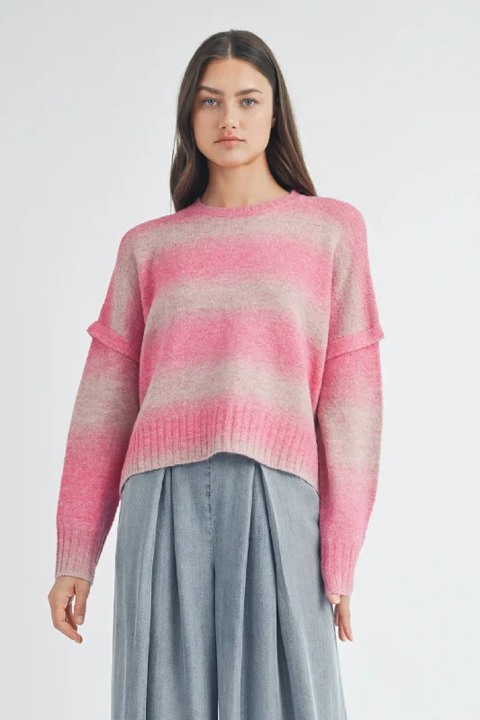 Penelope Brushed Striped Sweater Knit Fabric Woven Fabric Fleece Fabric