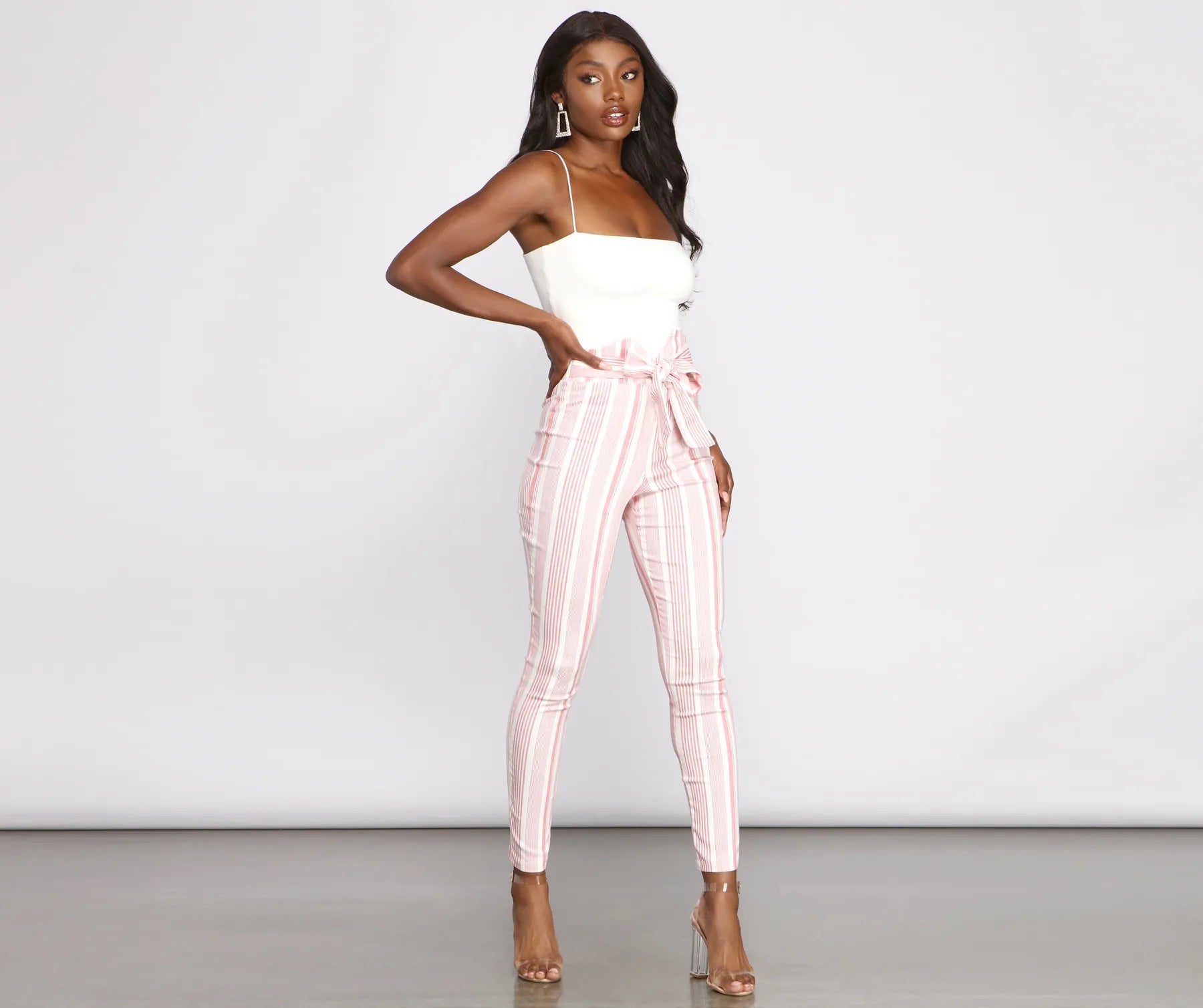 High Waist Skinny Striped Pants Casual Track Pants