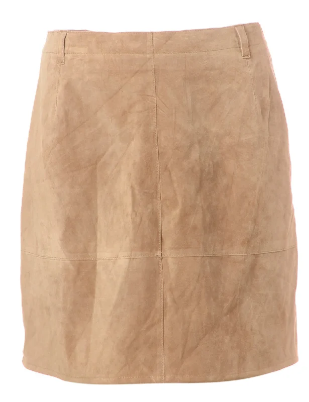 Label Robyn Mini Suede Skirt asymmetrical skirt cut
