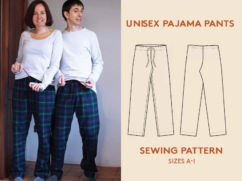 Unisex Pajama Pants Paper Pattern - Wardrobe by Me Lightweight Jogger Pants