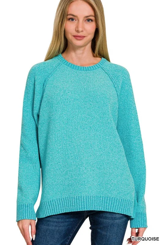 Right Here Waiting Turquoise Chenille Sweater Chenille Blend Fleece Blend Nylon Blend Right Here Waiting Turquoise Chenille Sweater Chenille Blend Fleece Blend Nylon Blend