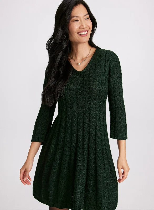 Cable Knit Sweater Dress Velvet Chenille Corduroy