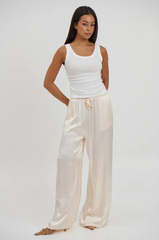 Blare Pant Cream Comfortable Denim Pants
