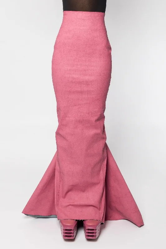 Rick Owens Al Pillar Skirt velvet skirt glossy