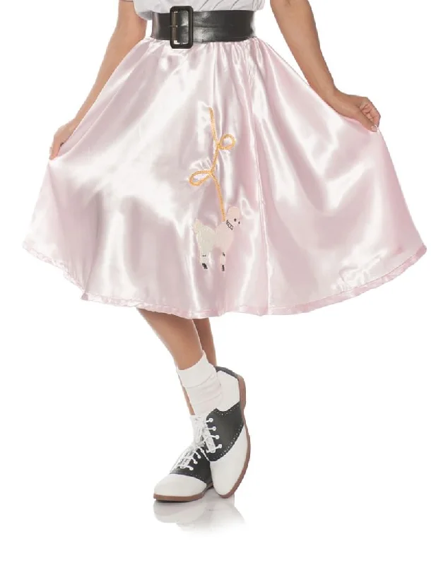 Pink Satin Costume Poodle Skirt leather skirt refined