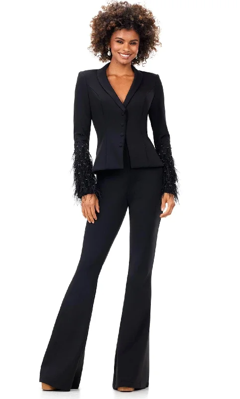 Ashley Lauren 11315 - Long Sleeve Pantsuit Relaxed Fit Trousers
