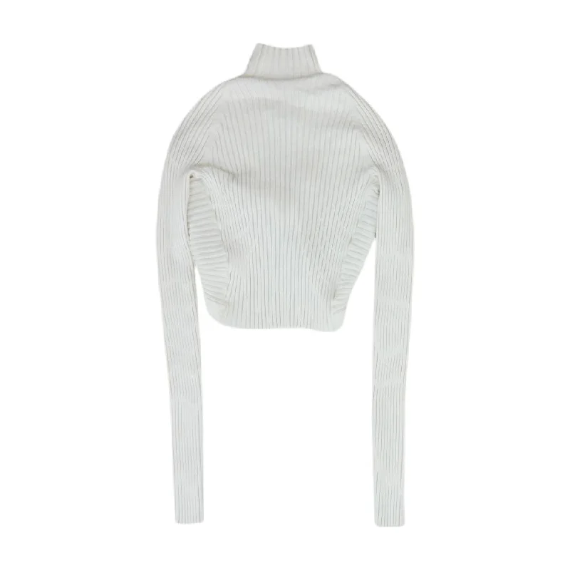 "Twist Back" Long-Sleeve RIB Knit Sweater Fitted Loose Oversized