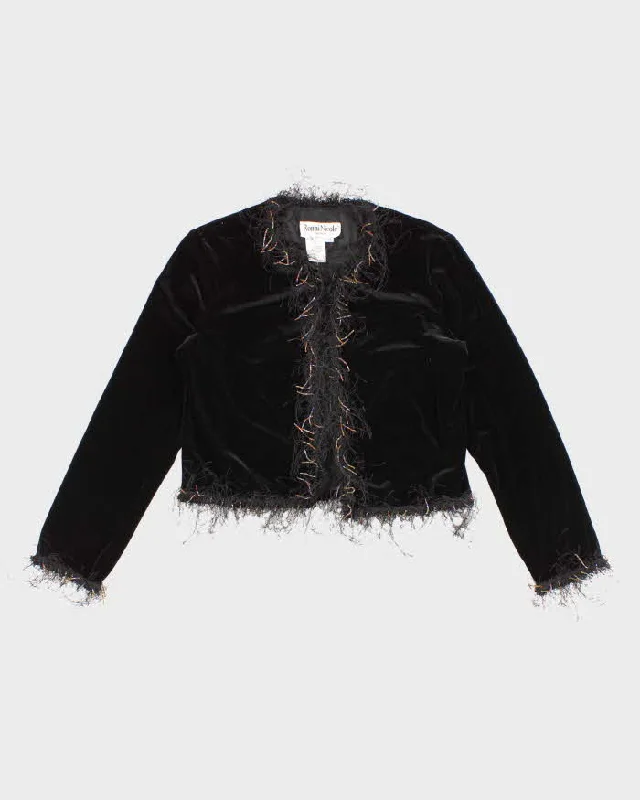 Vintage Velvet Hem Detailed Evening Jacket - M Nylon Fabric Polyester Fabric Spandex Fabric Vintage Velvet Hem Detailed Evening Jacket - M Nylon Fabric Polyester Fabric Spandex Fabric