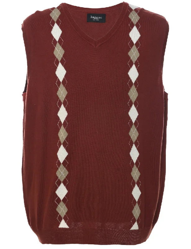 Haggar Argyle Sweater Vest - XL Chenille Fabric Brocade Fabric Lace Fabric