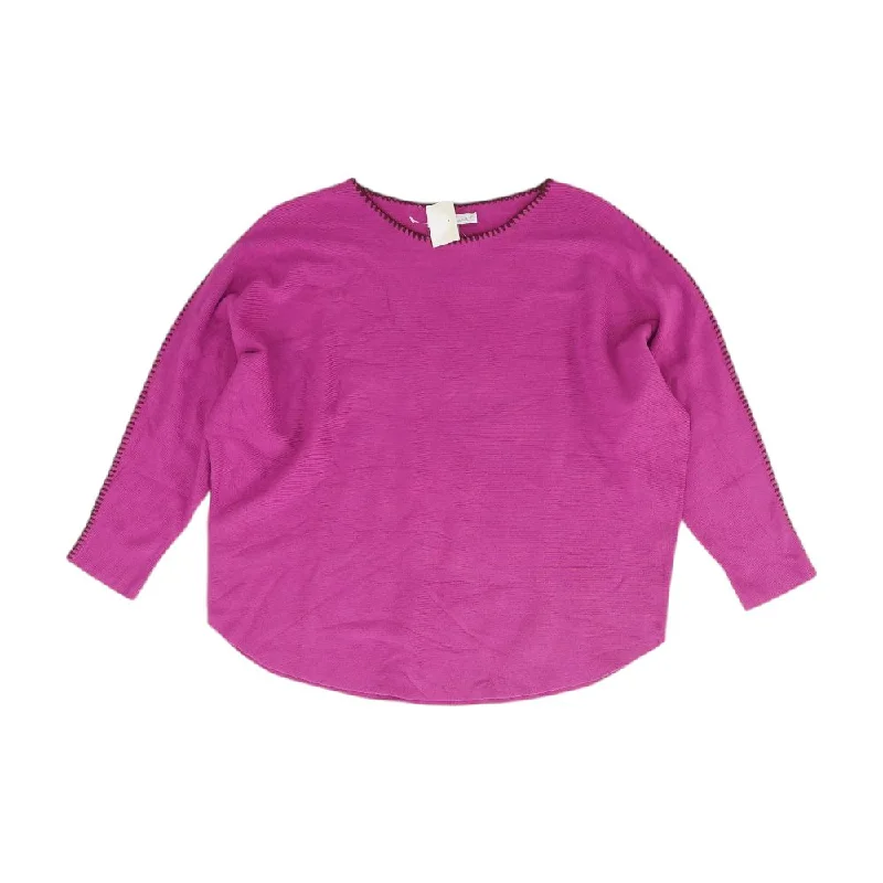 Purple Solid Crewneck Sweater Polka Dot Checkered Tartan