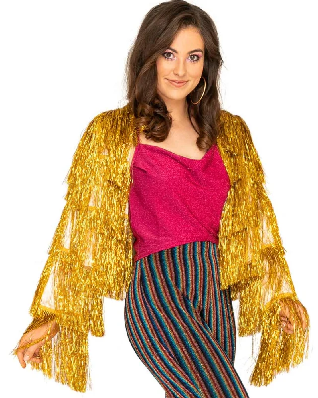 70s Funky Fringe Gold Disco Plus Size Womens Jacket Jersey Jacket Tulle Jacket Batik Jacket 70s Funky Fringe Gold Disco Plus Size Womens Jacket Jersey Jacket Tulle Jacket Batik Jacket