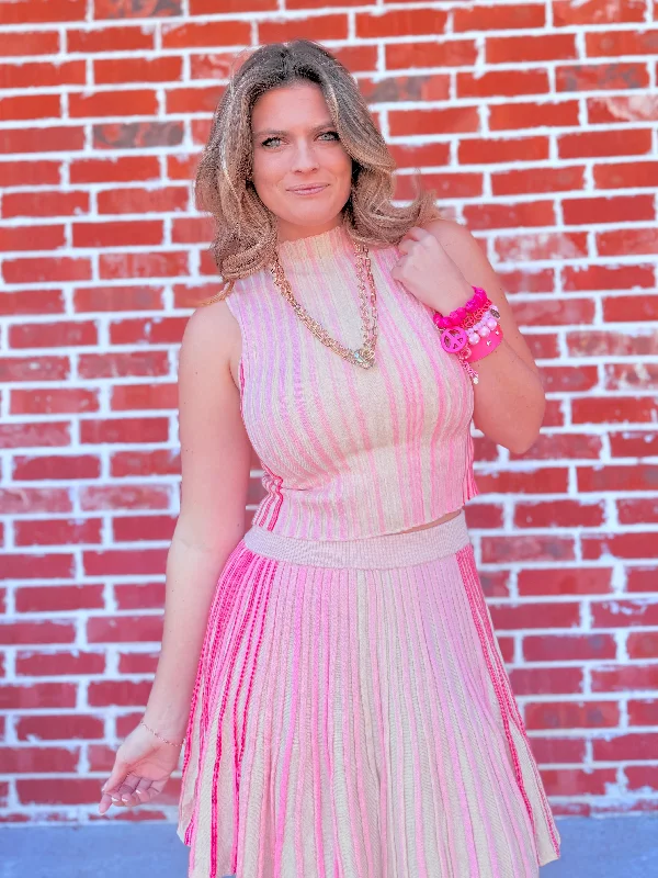 Pink Ombre Accordion Skirt summer skirt style