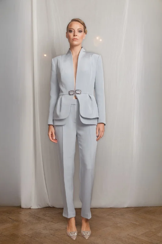 BLUE DREAM SET with Jacket, Pants & Coat) Relaxed Fit Trousers