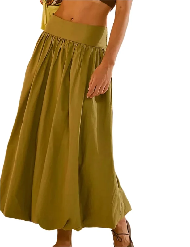 Ladies Solid Color Wide Waistband Skirt denim skirt trendy