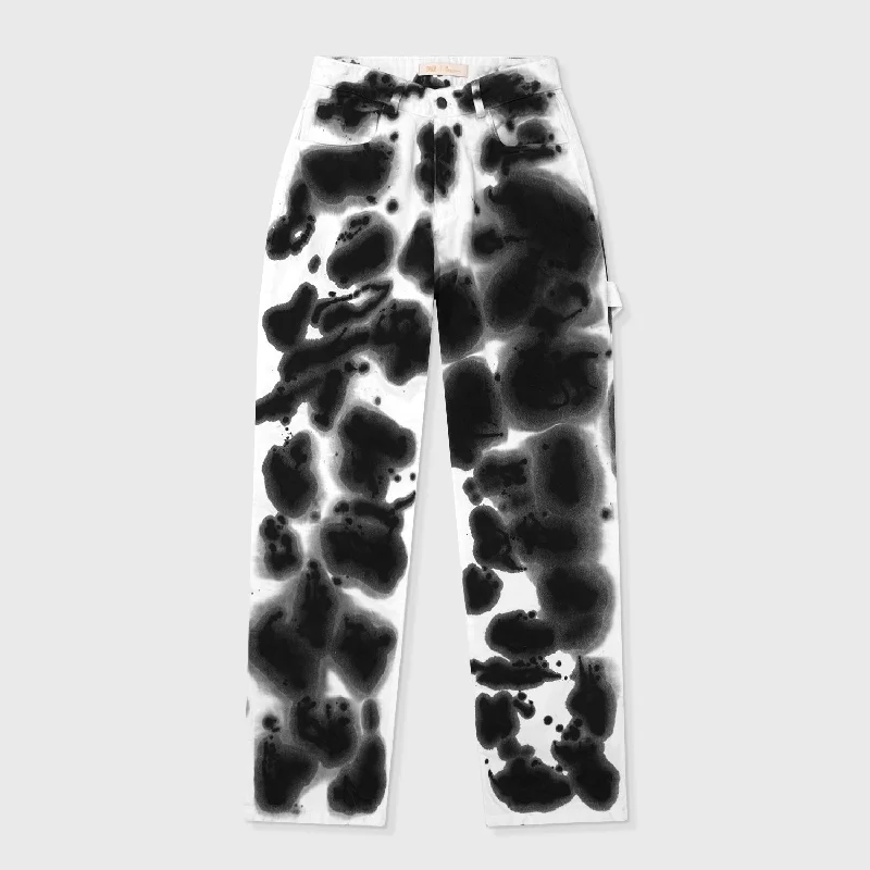 Straight Tie Dye Pants - White Fashionable Track Pants