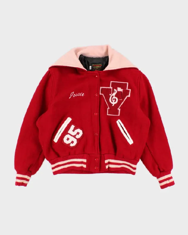 Vintage 80s Skookum Letterman Jacket - L Boat Neck Shawl Collar Notched Collar