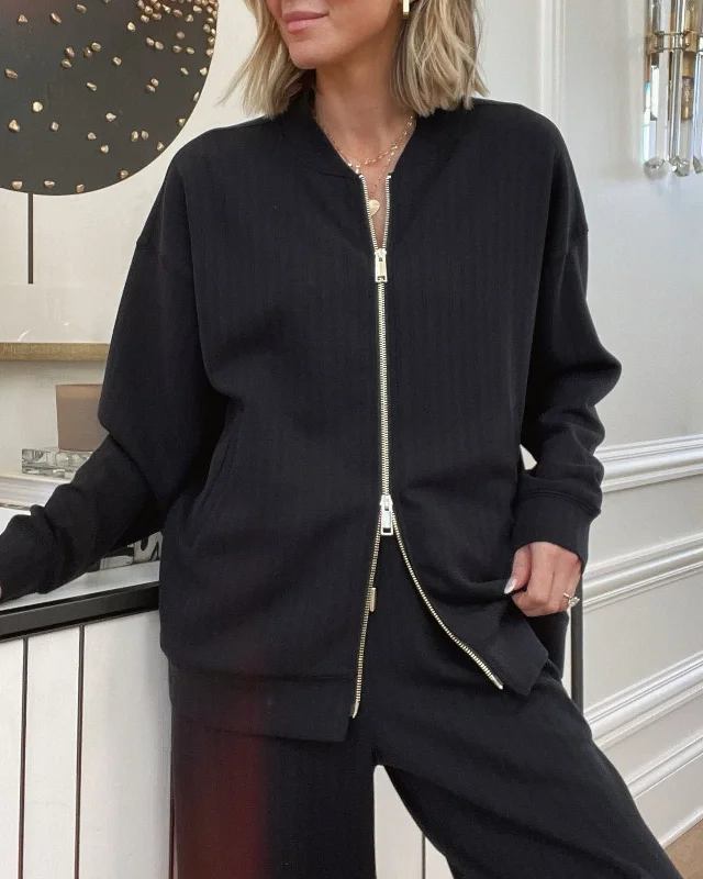 Splendid x @Cellajaneblog Rib Scuba Zip-Up Jacket Elasticated Jacket Padded Jacket Insulated Jacket Splendid x @Cellajaneblog Rib Scuba Zip-Up Jacket Elasticated Jacket Padded Jacket Insulated Jacket