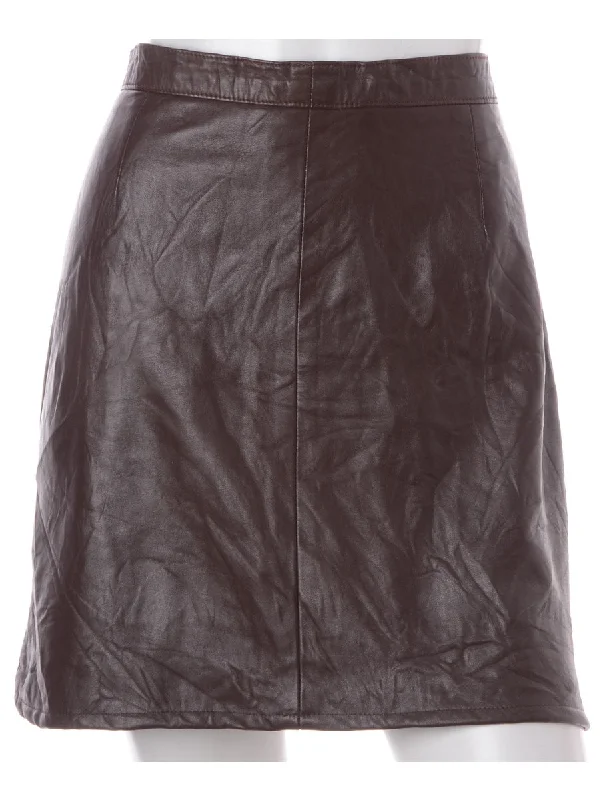Label Roxy Mini Leather Skirt chiffon skirt flowing