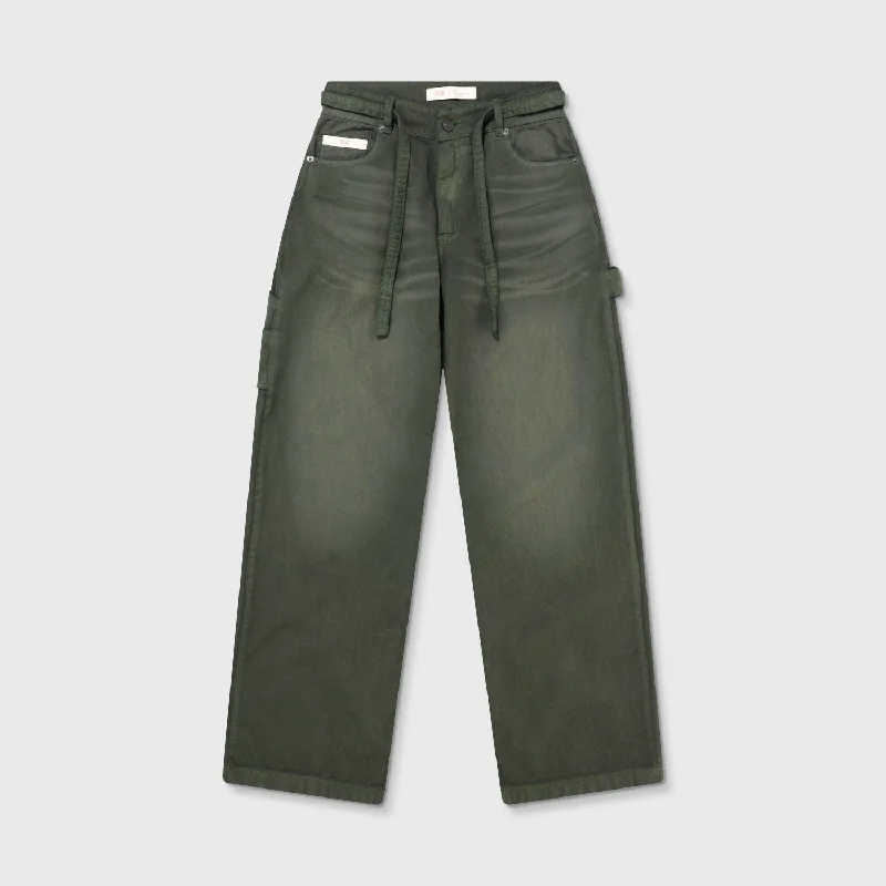Dirty-Wash Pants - Military Green Modern Skinny Pants