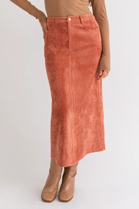Cord Maxi Skirt seamless skirt comfort