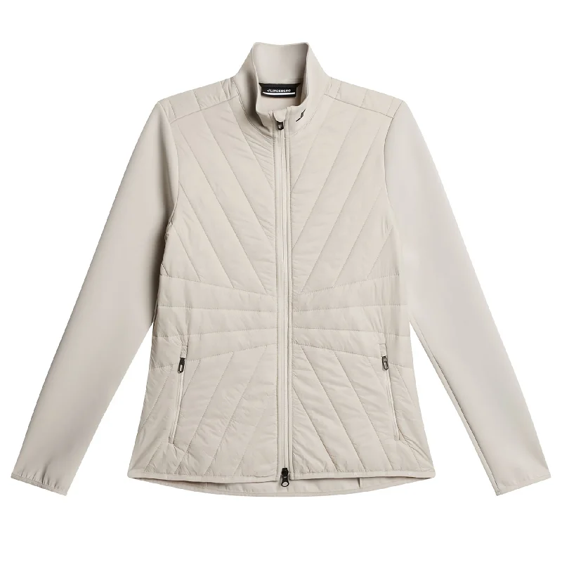Womens Holma Quilt LX Mid Hybrid Jacket Moonbeam - SS25 Knit Fabric Woven Fabric Fleece Fabric Womens Holma Quilt LX Mid Hybrid Jacket Moonbeam - SS25 Knit Fabric Woven Fabric Fleece Fabric