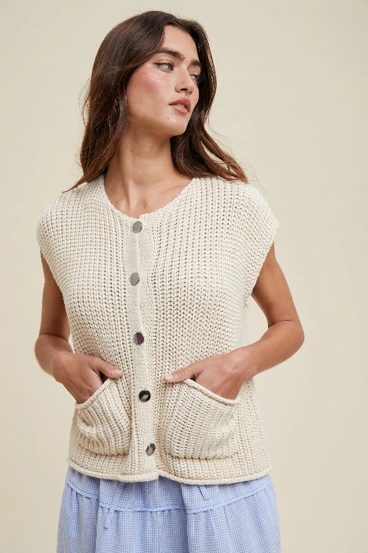 Betty Knit Sweater Vest High Neck Crew Neck V-Neck