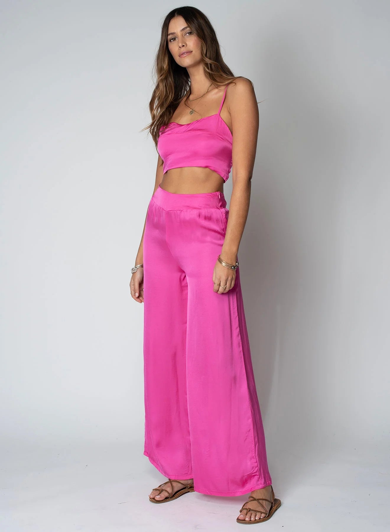 Rose Sunset Wide Leg Pant Elegant Trouser Pants