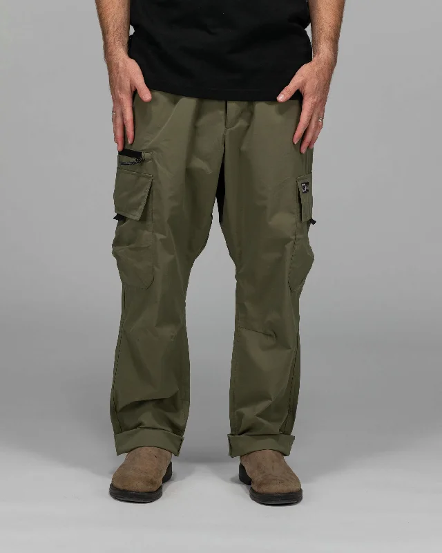 Shore Tech Cargo Pants - Olive Stylish Paperbag Waist Pants