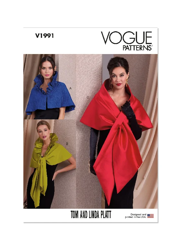 Vogue Pattern V1991 Misses' Jacket Zippered Jacket Buttoned Jacket Snapped Jacket