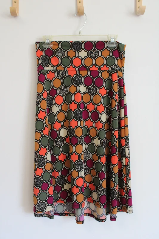 LuLaRoe Fall Colored Patterned Skirt | M leather skirt durable