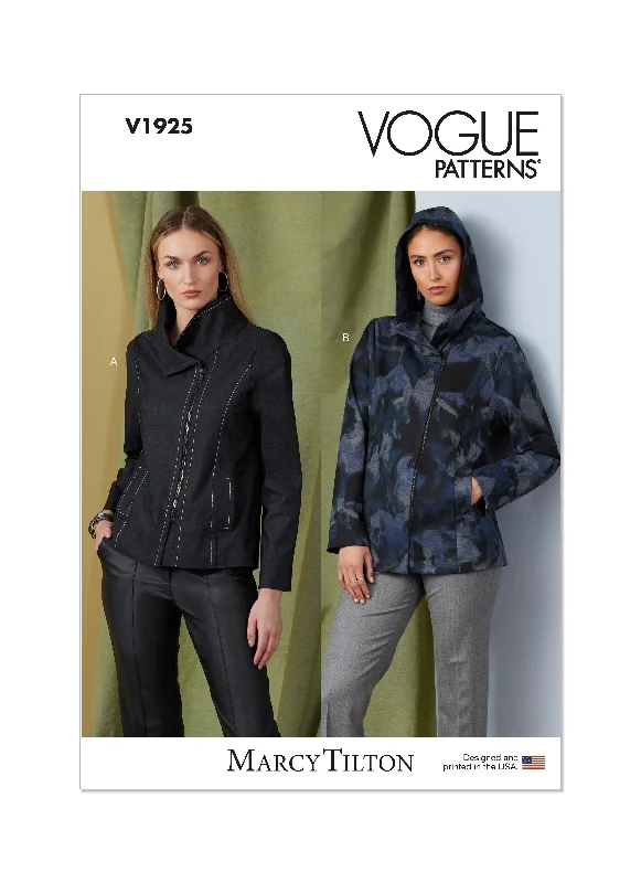 Vogue V1925 Misses' Jacket Two Lengths Faux Fur Fabric Real Fur Fabric Shearling Fabric