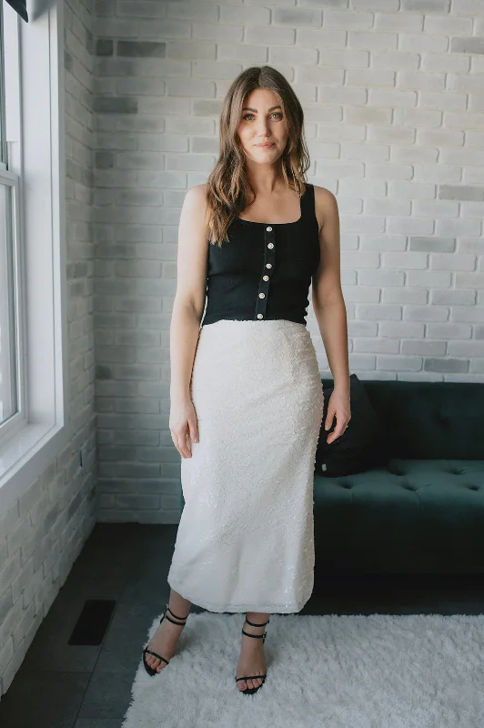 The Agnesa Skirt by FRNCH ribbed skirt waist