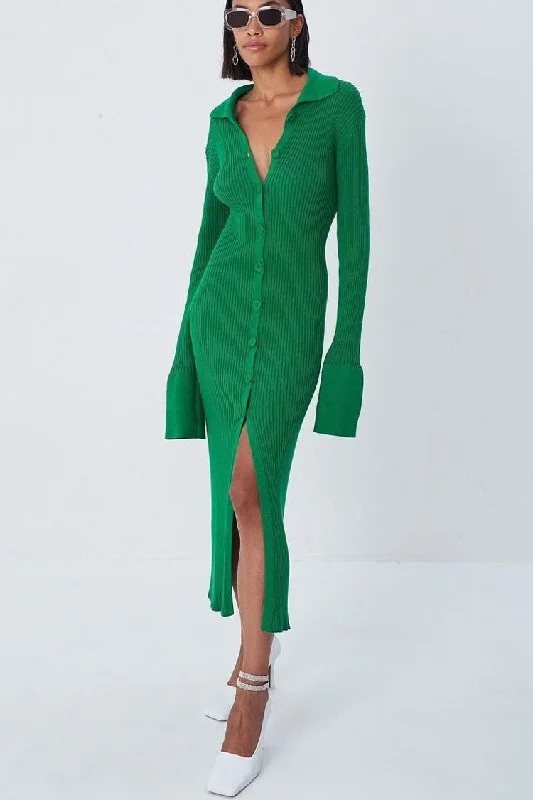 Long Sleeve Button Down Winter Sweater Maxi Dress - Emerald Green Cotton Fabric Linen Fabric Terry Fabric Long Sleeve Button Down Winter Sweater Maxi Dress - Emerald Green Cotton Fabric Linen Fabric Terry Fabric