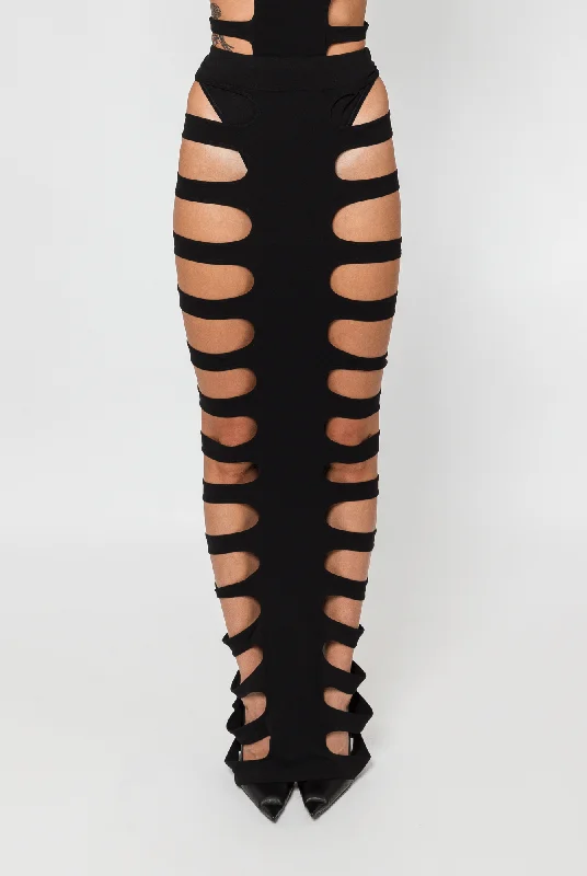 LaQuan Smith Cut Out Detailed Skirt chiffon skirt delicate