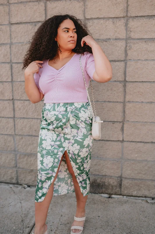 The Tessa Skirt by Heartloom - Luau silk skirt sleek