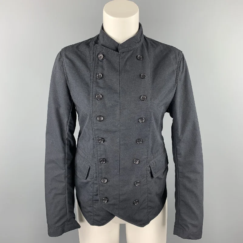F W K Size M Black Nylon / Cotton Double Breasted Jacket Belted Jacket Elasticated Jacket Padded Jacket F W K Size M Black Nylon / Cotton Double Breasted Jacket Belted Jacket Elasticated Jacket Padded Jacket