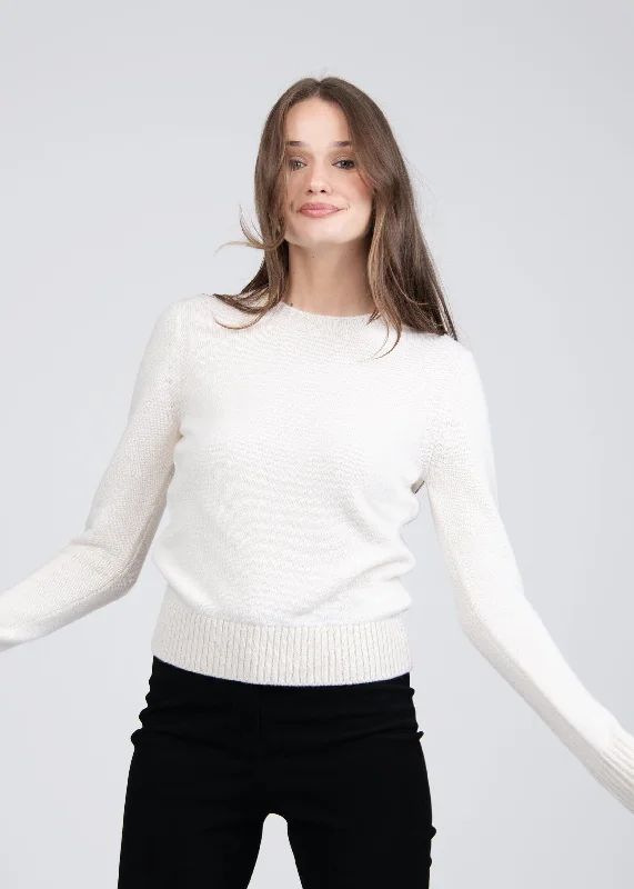 CAROLINE CREWNECK SWEATER Welt Pockets Slit Pockets Flap Pockets