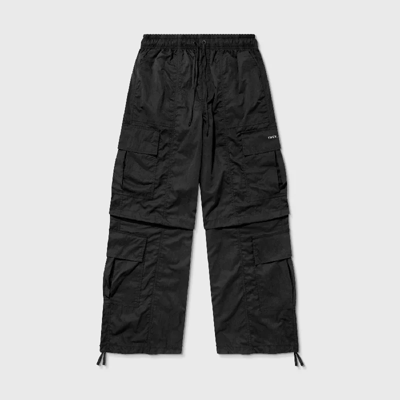 Active Baggy Cargo Pants - Black Comfortable Jogger Trousers