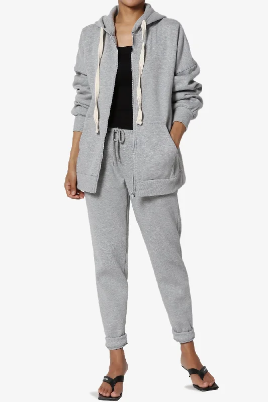 Accie Fleece Jacket & Jogger Pants Set PLUS Elegant High-Waist Pants