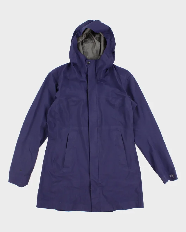 Womens Navy Blue Hooded Arc'teryx Windbreaker Jacket - M Denim Jacket Leather Jacket Suede Jacket Womens Navy Blue Hooded Arc'teryx Windbreaker Jacket - M Denim Jacket Leather Jacket Suede Jacket