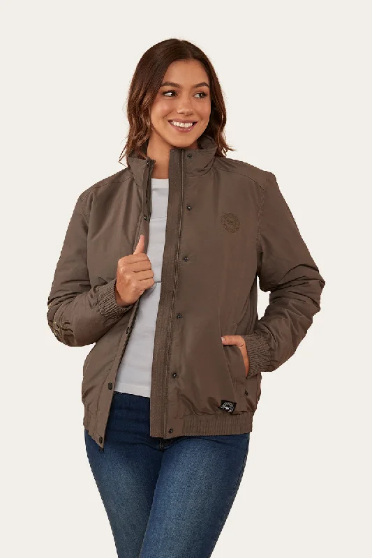 Tesbury Womens Jacket - Brown/Military Appliqued Jacket Beaded Jacket Sequined Jacket