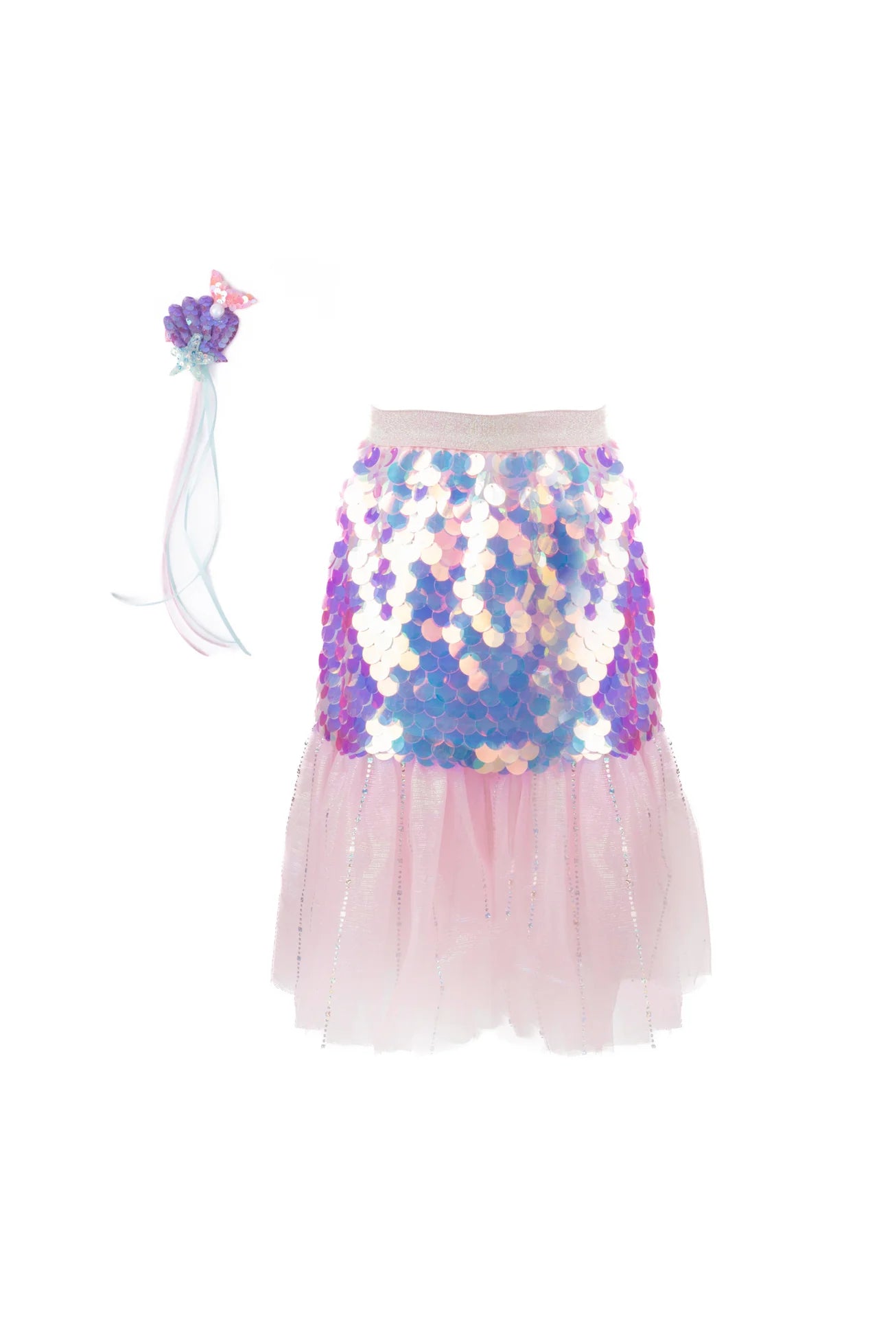 Great Pretenders Bling Bling Mermaid Skirt & Hairclip Set Pink Size 4/6 mini skirt trendy